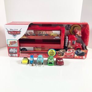 Disney Pixar Cars Moxie Mini Racers Hauler and Mini Cars Toys Lot